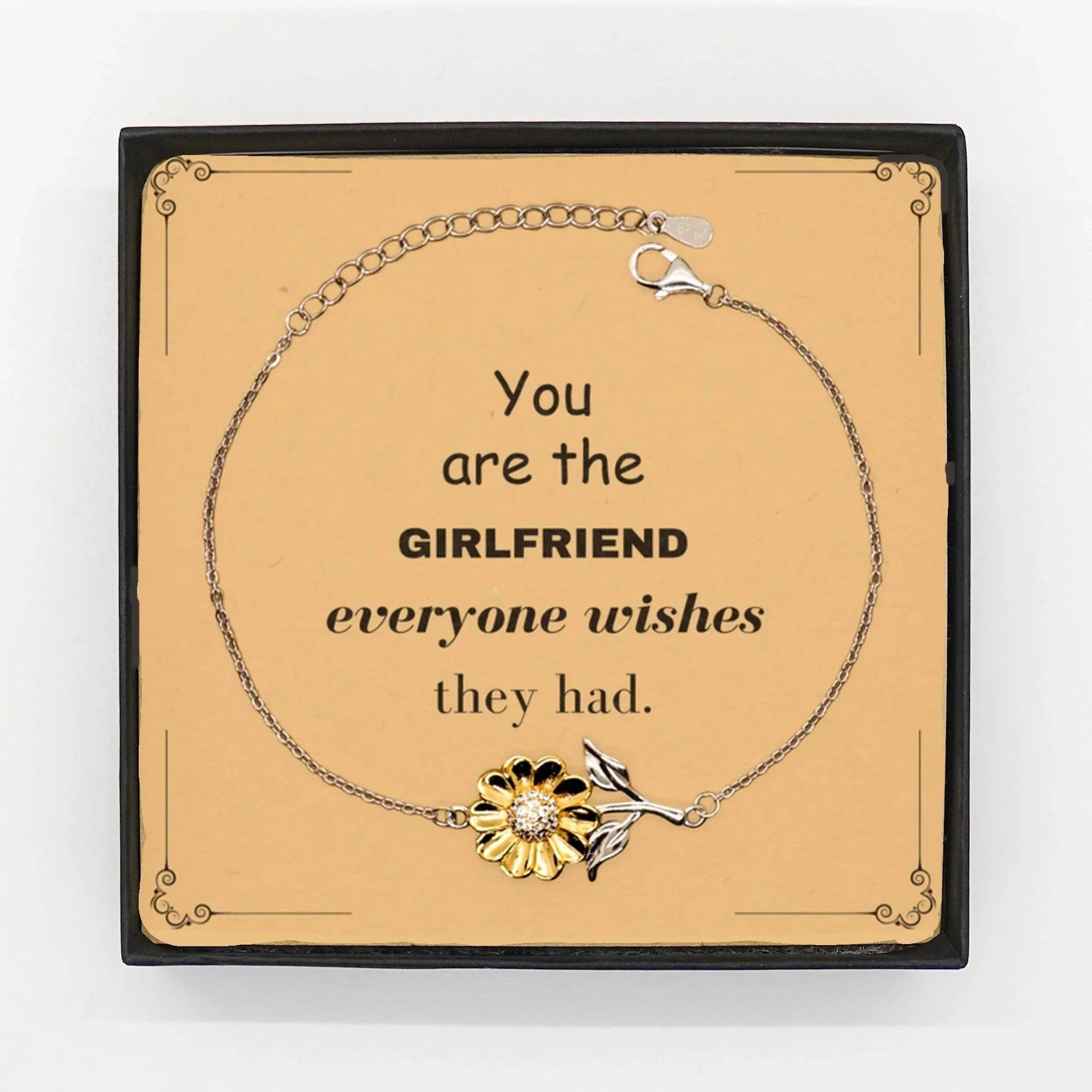 Girlfriend Sunflower Bracelet, Everyone wishes they had, Inspirational Bracelet For Girlfriend, Girlfriend Gifts, Birthday Christmas Unique Gifts For Girlfriend