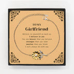 Girlfriend Sunflower Bracelet Gifts, To My Girlfriend You are braver than you believe, stronger than you seem, Inspirational Gifts For Girlfriend Card, Birthday, Christmas Gifts For Girlfriend Men Women