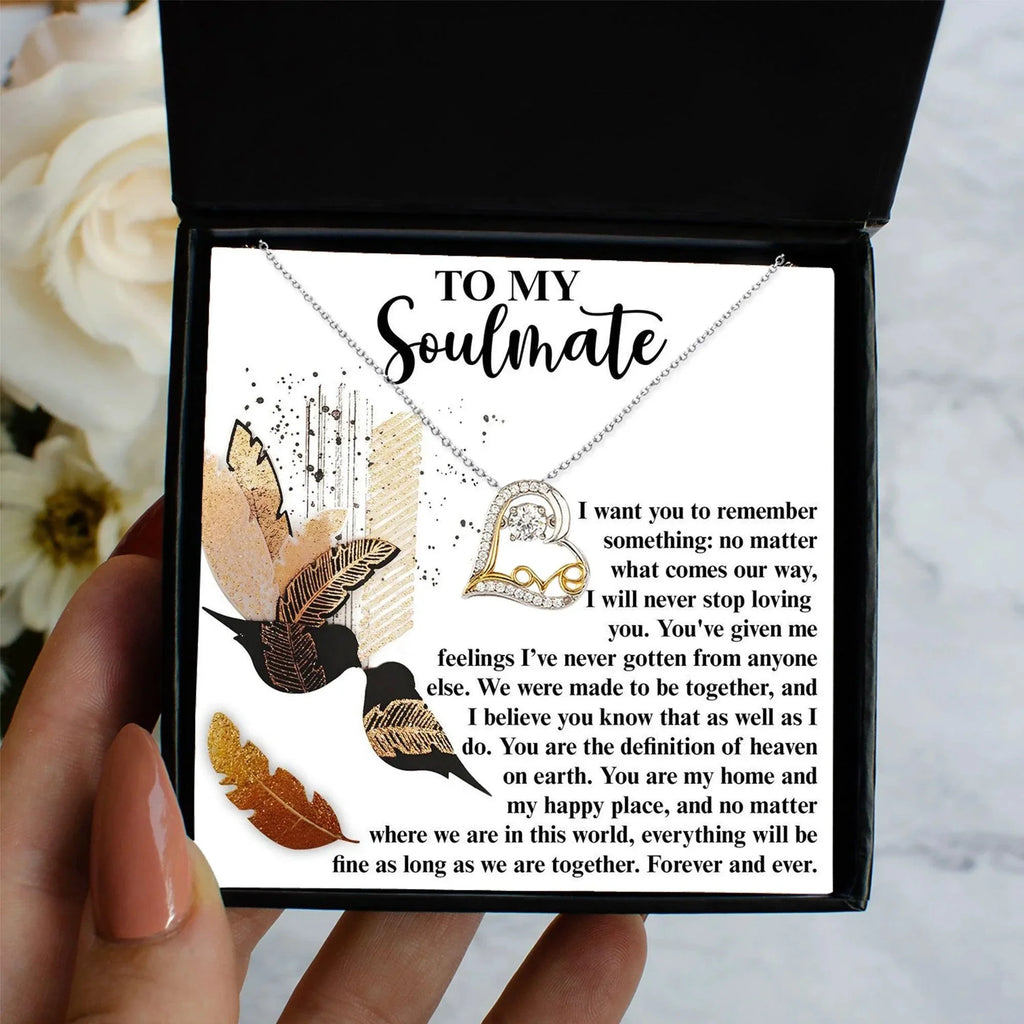 Gift for Soulmate - Given Me Feelings - Love Dancing Heart Pendant Necklace