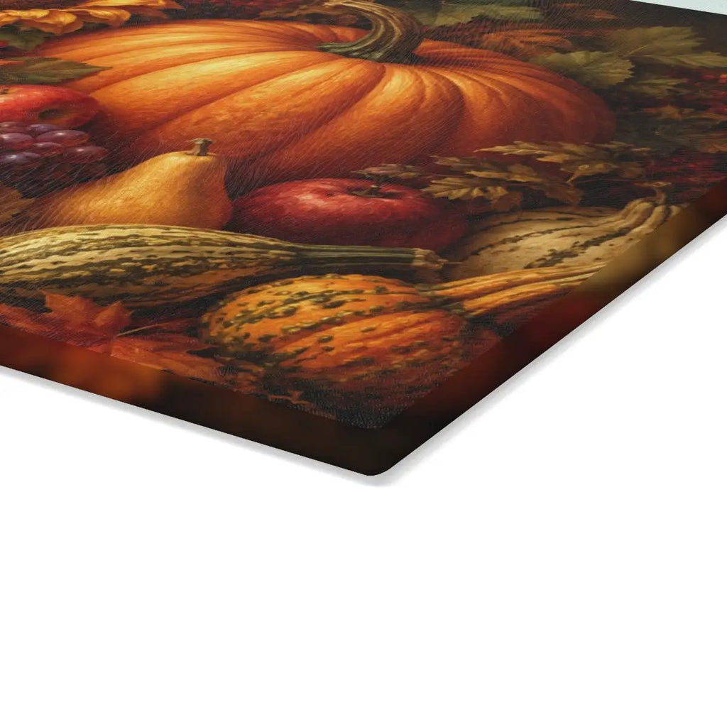 Fall Glass Cutting Board, Pumpkin Sunflower Kitchen Decor, Autumn Harvest Cutting Board, Thanksgiving Kitchen Gift