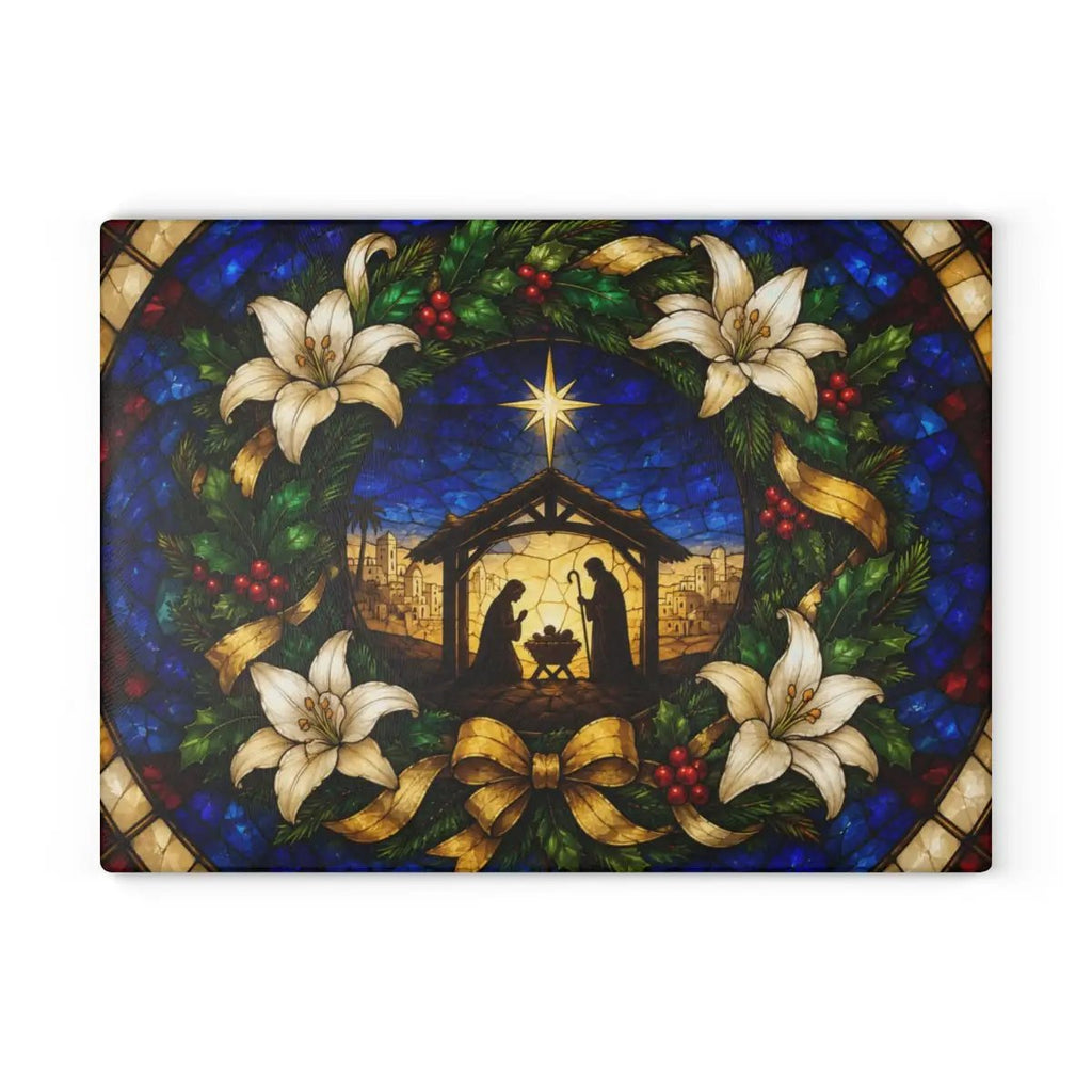Christian Christmas Glass Cutting Board, Faith Filled Christmas Decor, Religious Christmas Gift, Choose From 10 Designs