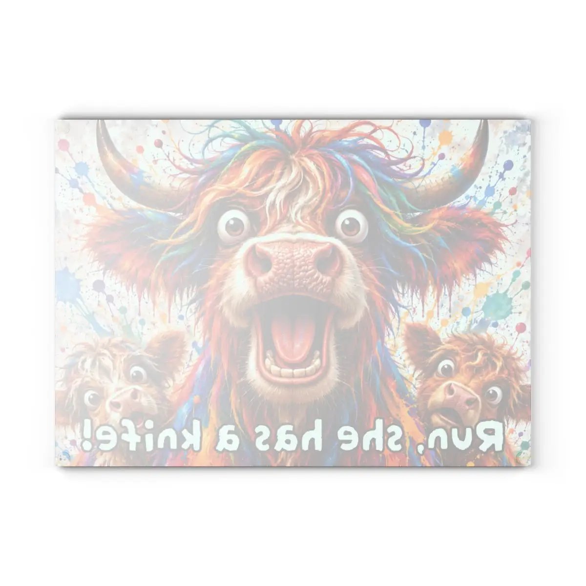 Highland Cow Cutting Board, Funny Cow Kitchen Decor, Colorful Highland Cow Gift, Cow Lover Farmhouse Decor