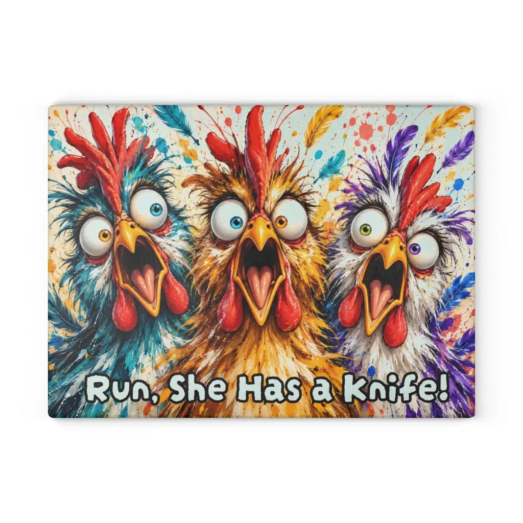 Funny Screaming Chickens Cutting Board, Personalized Chicken Gift, Screaming Chicken Kitchen Decor, Custom Hen Cutting Board, Chicken Lover Gift
