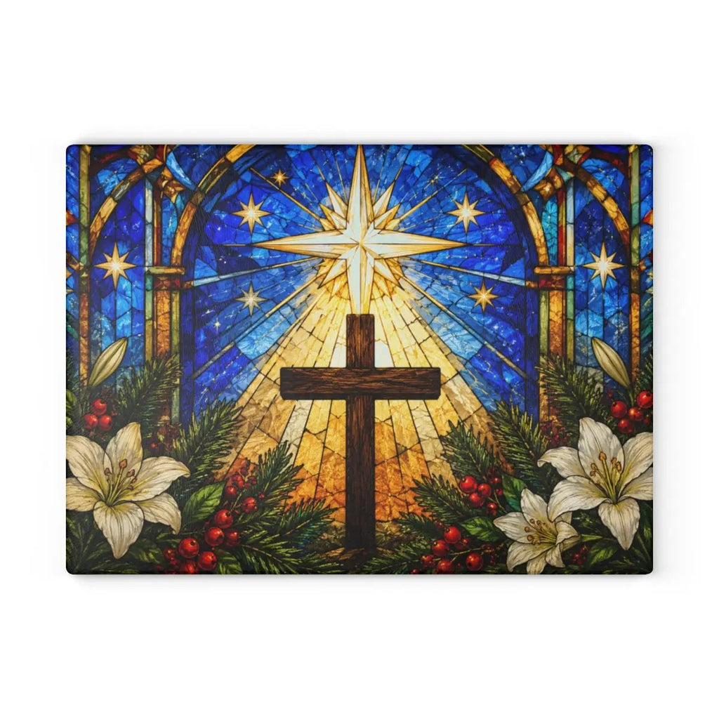 Christian Christmas Glass Cutting Board, Faith Filled Christmas Decor, Religious Christmas Gift, Choose From 10 Designs