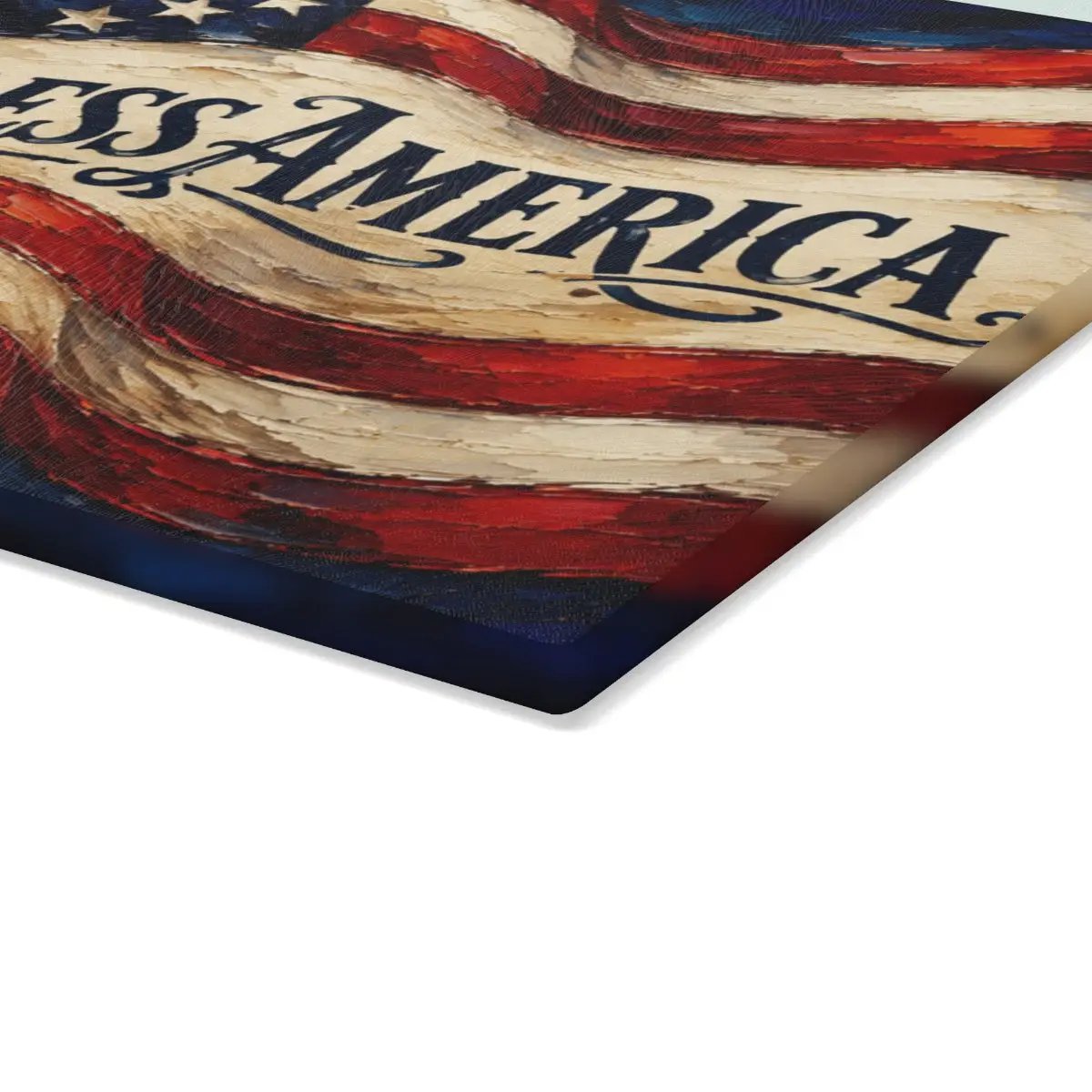 God Bless America Cutting Board, American Flag Glass Cutting Board, Patriotic Kitchen Decor, Christian USA Gift, Americana Home Decor