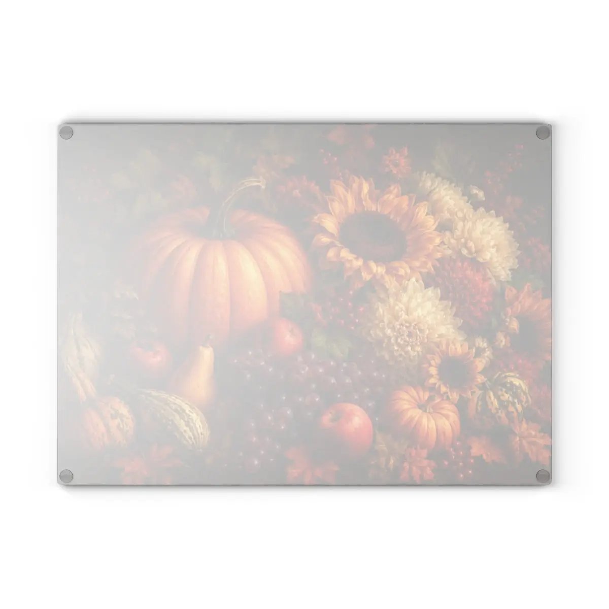 Fall Glass Cutting Board, Pumpkin Sunflower Kitchen Decor, Autumn Harvest Cutting Board, Thanksgiving Kitchen Gift
