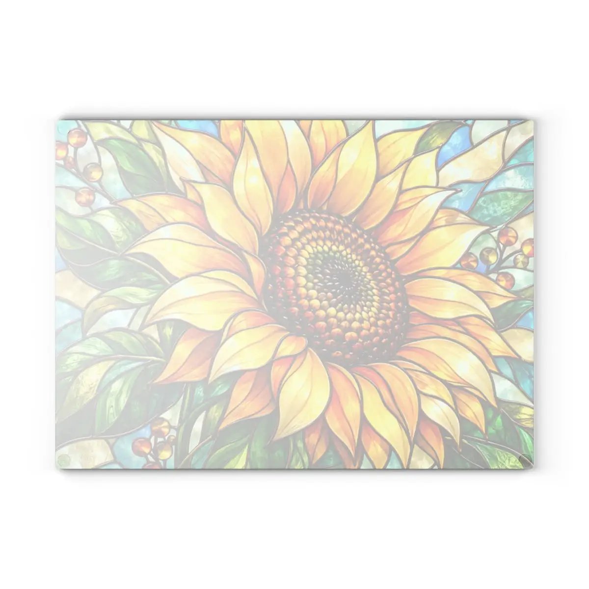 Sunflower Glass Cutting Board, Stained Glass Floral Kitchen Decor, Yellow Flower Chopping Board, Gift for Mom, Housewarming Gift