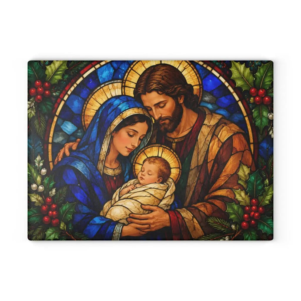 Christian Christmas Glass Cutting Board, Faith Filled Christmas Decor, Religious Christmas Gift, Choose From 10 Designs