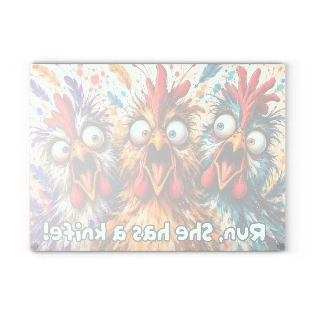 Funny Screaming Chickens Cutting Board, Personalized Chicken Gift, Screaming Chicken Kitchen Decor, Custom Hen Cutting Board, Chicken Lover Gift