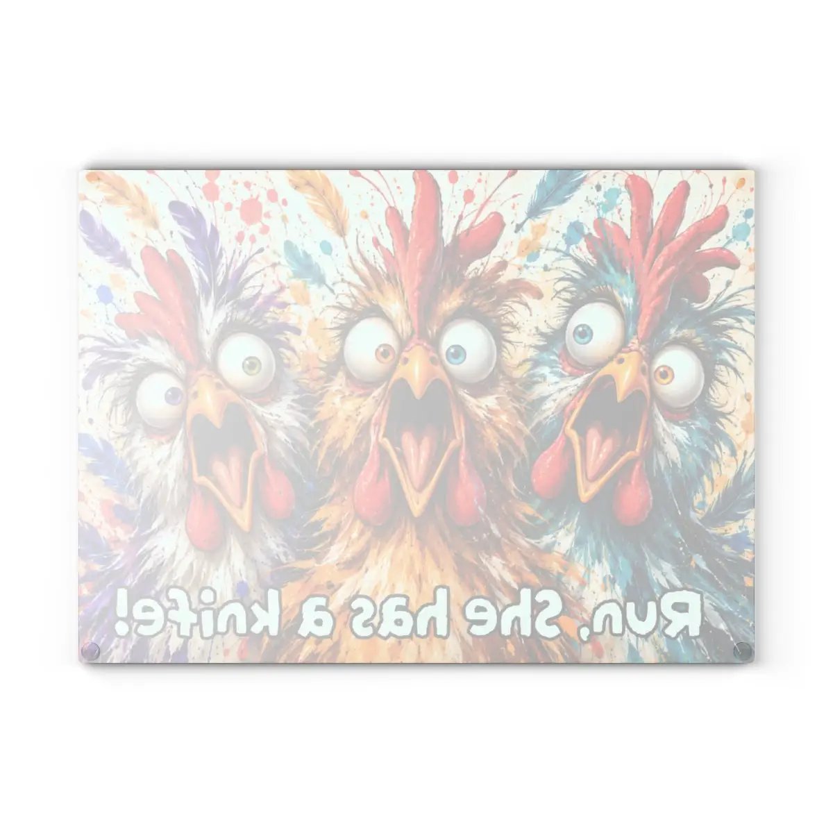 Funny Screaming Chickens Cutting Board, Personalized Chicken Gift, Screaming Chicken Kitchen Decor, Custom Hen Cutting Board, Chicken Lover Gift