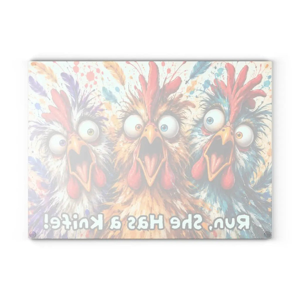 Funny Screaming Chickens Cutting Board, Personalized Chicken Gift, Screaming Chicken Kitchen Decor, Custom Hen Cutting Board, Chicken Lover Gift