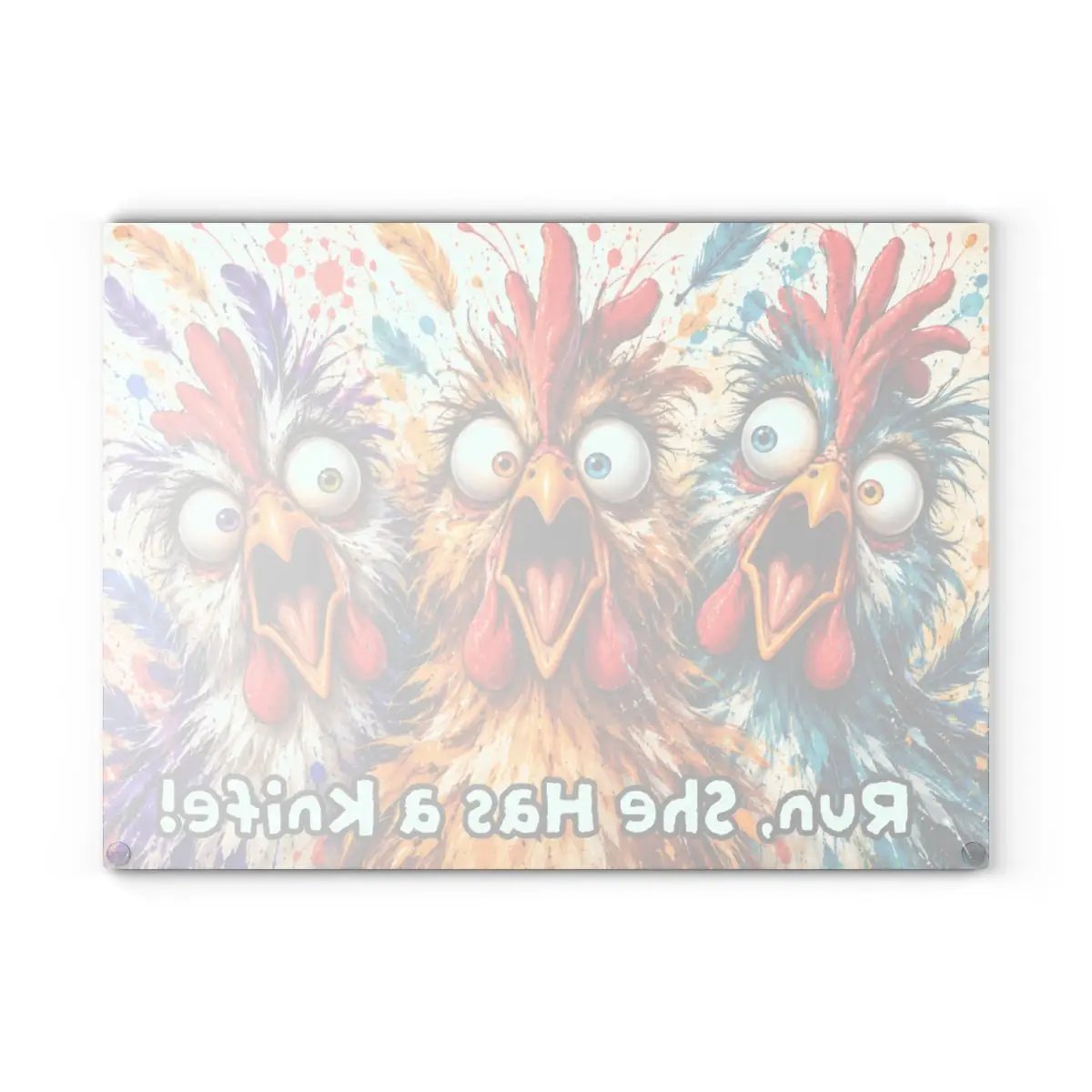 Funny Screaming Chickens Cutting Board, Personalized Chicken Gift, Screaming Chicken Kitchen Decor, Custom Hen Cutting Board, Chicken Lover Gift