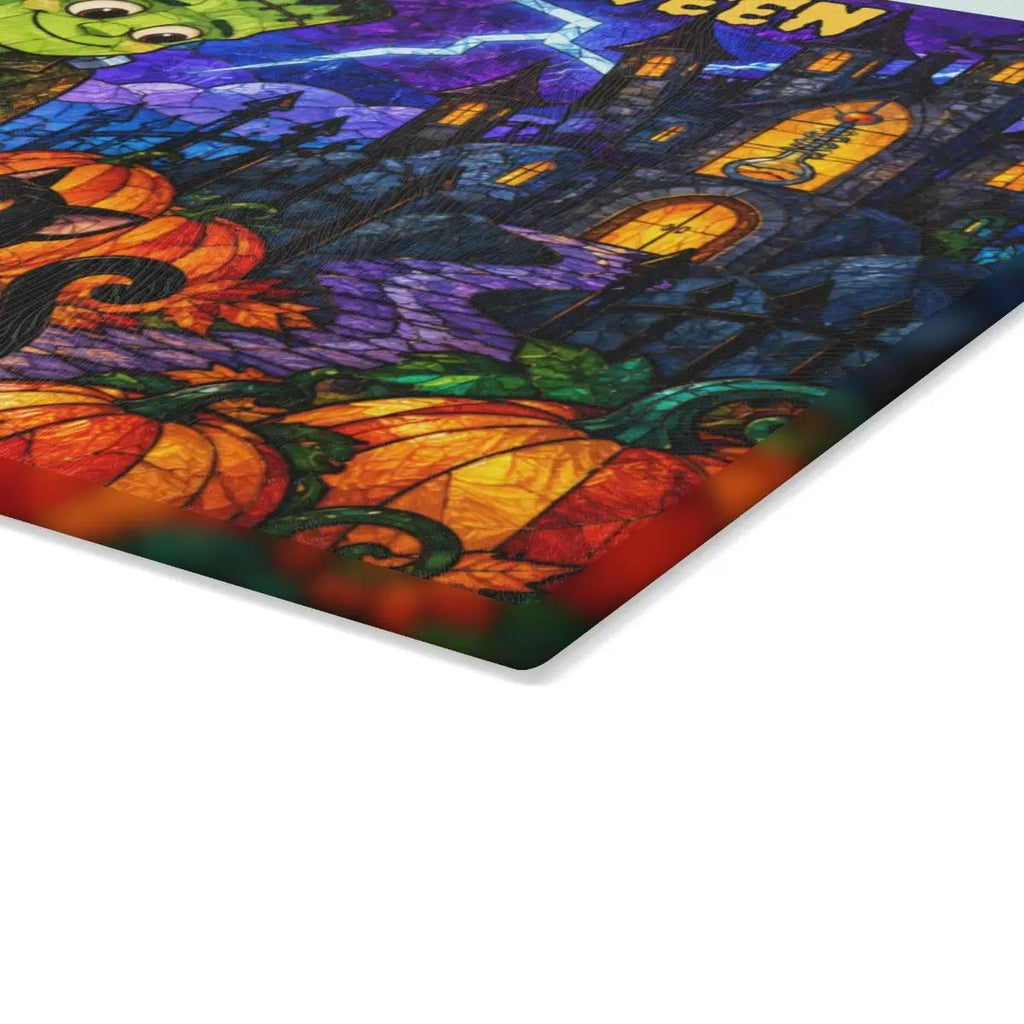 Halloween Monster Personalized Glass Cutting Board, Frankenstein Inspired Kitchen Decor