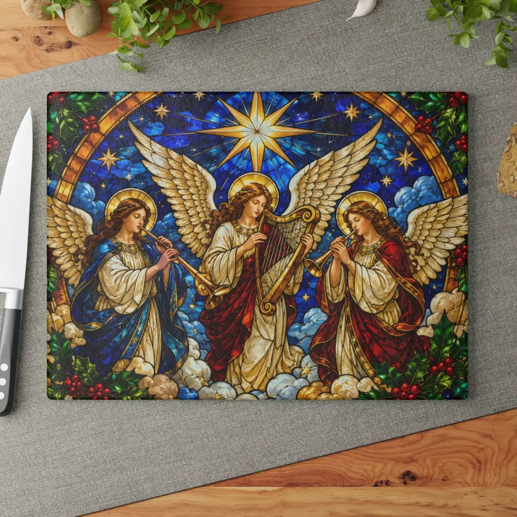Christian Christmas Glass Cutting Board, Faith Filled Christmas Decor, Religious Christmas Gift, Choose From 10 Designs