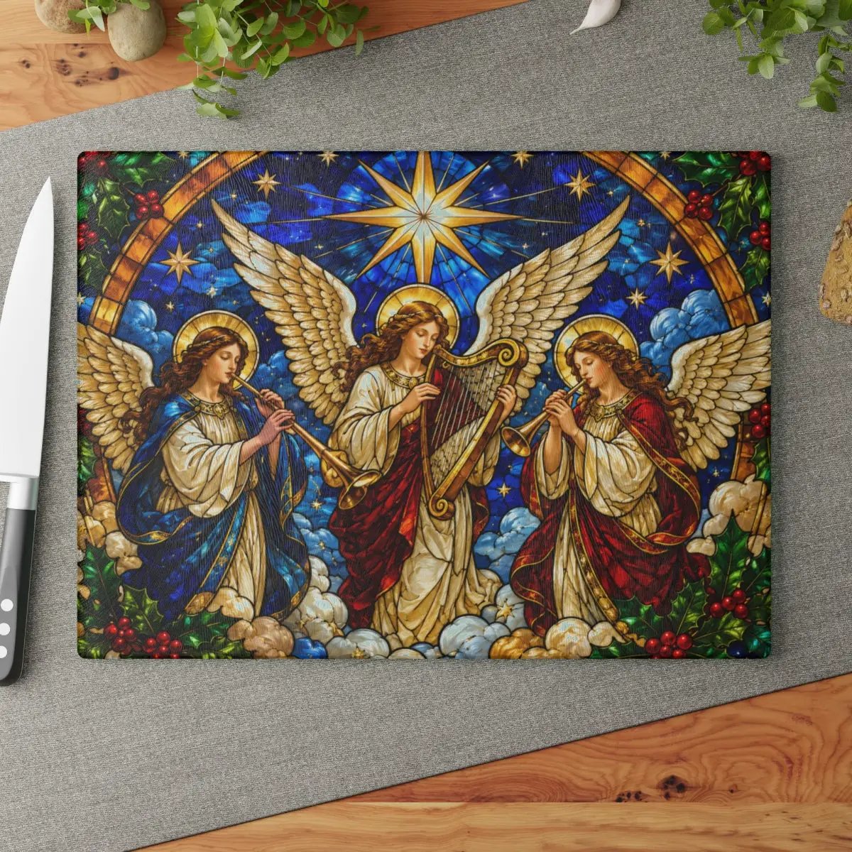 Christian Christmas Glass Cutting Board, Faith Filled Christmas Decor, Religious Christmas Gift, Choose From 10 Designs