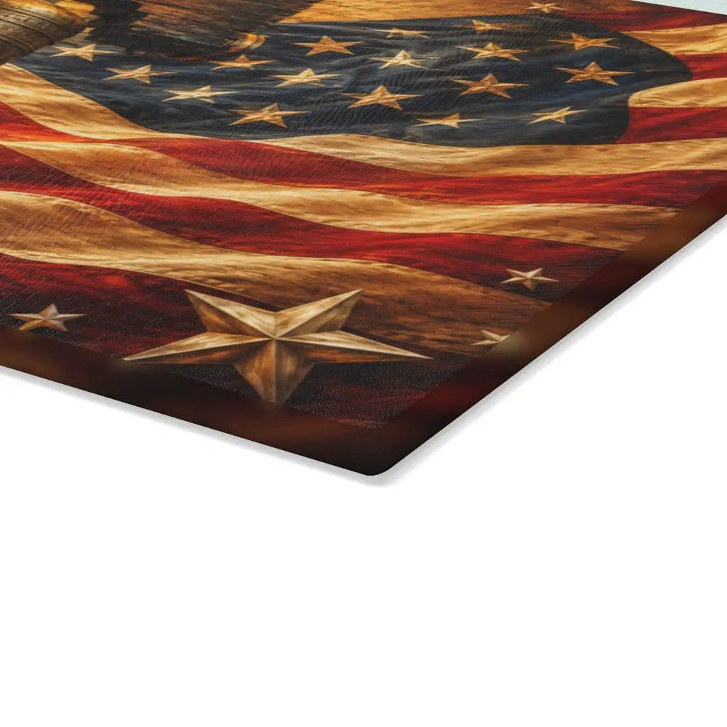 Liberty Bell Cutting Board, American Flag Glass Cutting Board, Patriotic Kitchen Decor, Americana Gift, USA Freedom Decor
