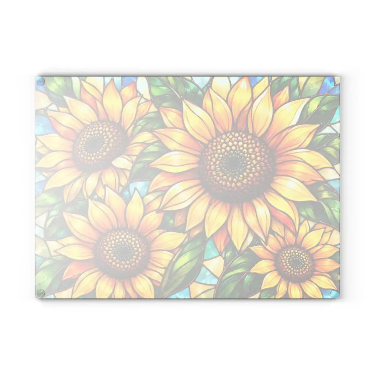 Sunflower Glass Cutting Board, Bold Floral Kitchen Decor, Stained Glass Sunflower Art, Yellow Flower Cutting Board, Sunflower Lover Gift