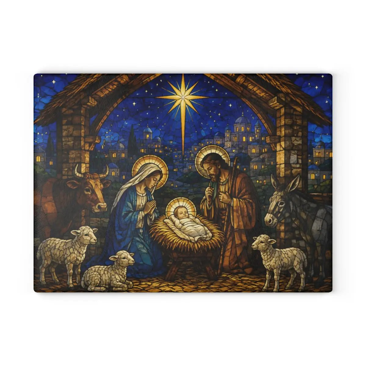 Christian Christmas Glass Cutting Board, Faith Filled Christmas Decor, Religious Christmas Gift, Choose From 10 Designs