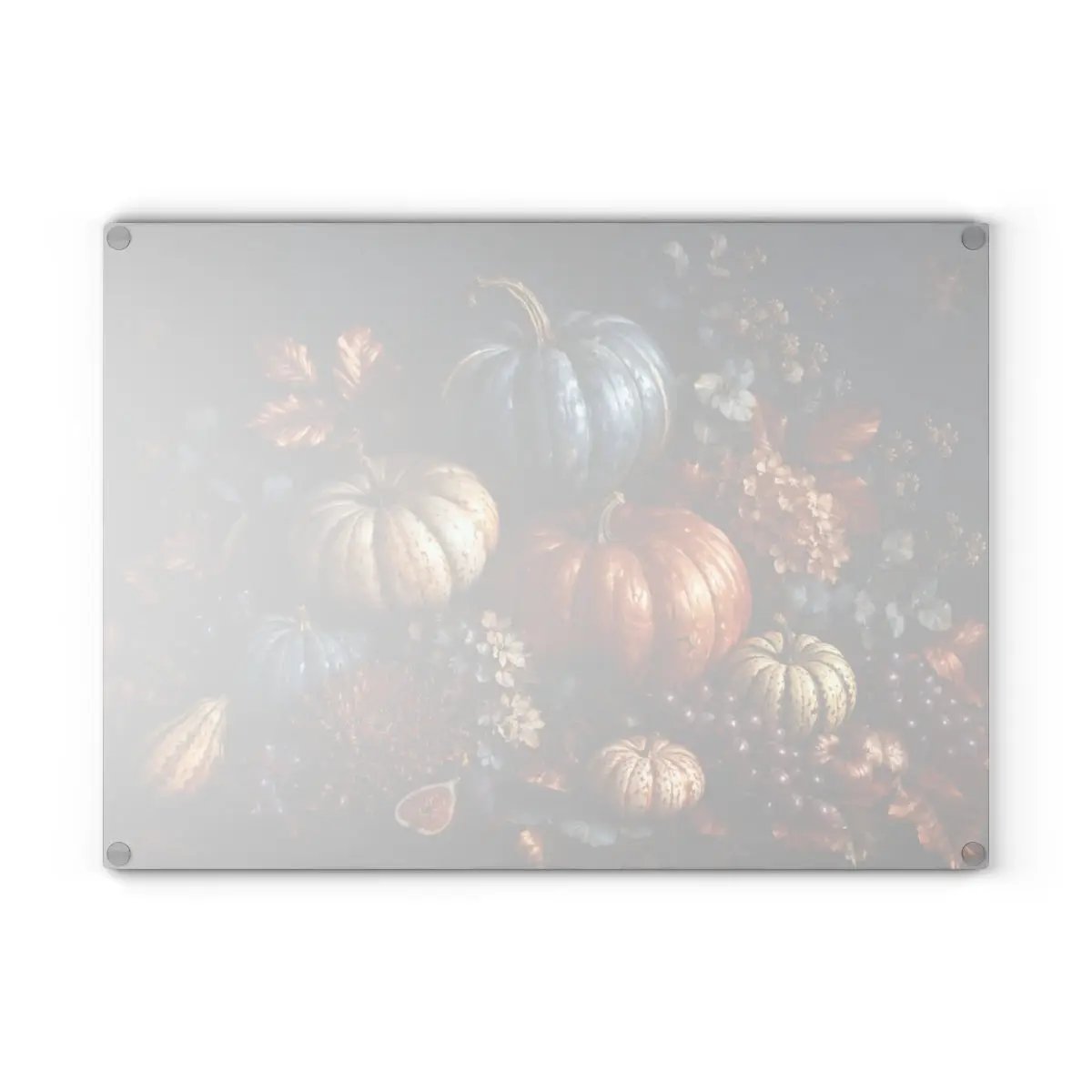 Blue Pumpkin Glass Cutting Board, Elegant Fall Kitchen Decor, Autumn Harvest Cutting Board, Thanksgiving Kitchen Gift