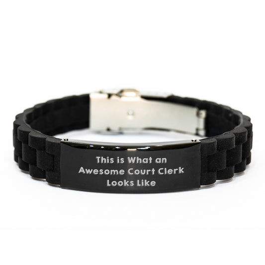 Funny Court Clerk Gifts from Men to Awesome Court Clerks this Christmas Unique Holiday Season Glide lock Clasp Bracelet - Image 1