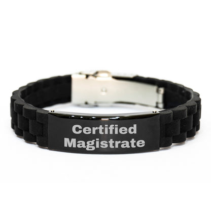 Funny Certified Magistrate Gifts from Friends - Inspirational Glide lock Clasp Bracelet for Magistrate on Birthday - Gifts for Men, Women, Family - Image 1