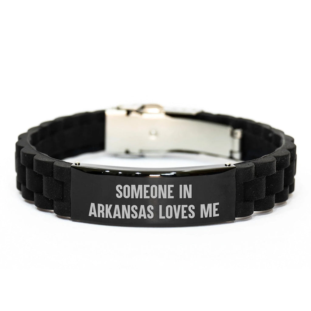 Arkansas Glide Lock Clasp Bracelet Someone In Arkansas Loves Me Quote