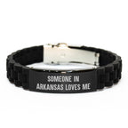 Arkansas Glide Lock Clasp Bracelet Someone In Arkansas Loves Me Quote