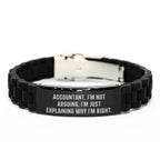 Accountant Humor Funny Quote Glide lock Clasp Bracelet Gifts for Men and Women from Family and Friends at Christmas