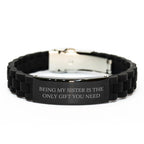 Funny Sister Gifts from Men, Women or Best Friends - Glide lock Clasp Bracelet for Sister - Christmas Unique Gifts for Sister