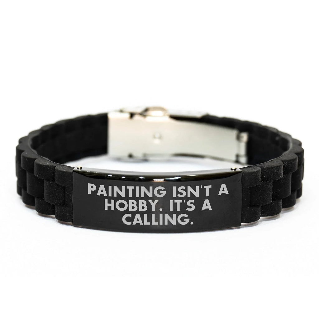 Funny Painting Inspirational Quote Glide lock Clasp Bracelet Gifts from Friends on Valentine's for Painting Enthusiasts, Funny Painting Quote Glide lock Clasp Bracelet, Gifts for Painting Lovers