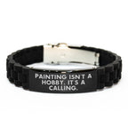 Funny Painting Inspirational Quote Glide lock Clasp Bracelet Gifts from Friends on Valentine's for Painting Enthusiasts, Funny Painting Quote Glide lock Clasp Bracelet, Gifts for Painting Lovers