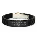 Officially The World's Coolest Optometrist Funny Gifts for Men from Women - Glide lock Clasp Bracelet Optometrist Unique Christmas Unique Gifts