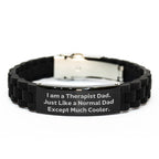 Gifts for Therapist Men Unique Glide lock Clasp Bracelet I Am A Therapist Dad Funny Christmas