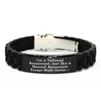 Funny Accountant Quote Gifts from Friends for Men - Glide lock Clasp Black Stainless Steel Silicone Adjustable Graduation Unique Gifts for Accountant
