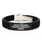 Hobby Horsing Gifts from Men to Friends - Inspirational Glide lock Clasp Bracelet for Graduation, Funny Because Murder Is Wrong