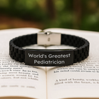 Funny Inspirational Quote Gifts for Pediatrician Glide lock Clasp Bracelet from Friends - Image 2