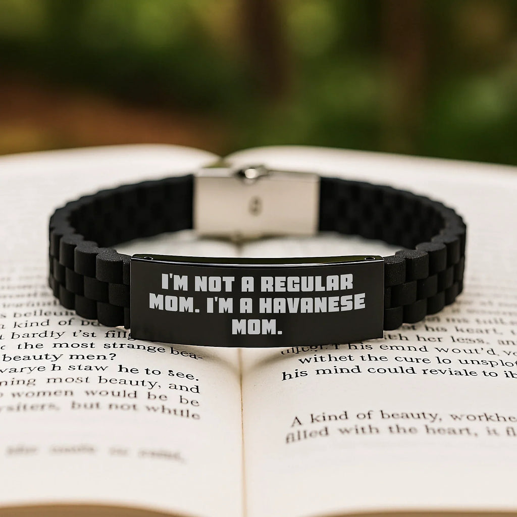 Funny Havanese Dog Mom Gifts for Christmas - Glide lock Clasp Bracelet from Mom to Havanese Dog Lover