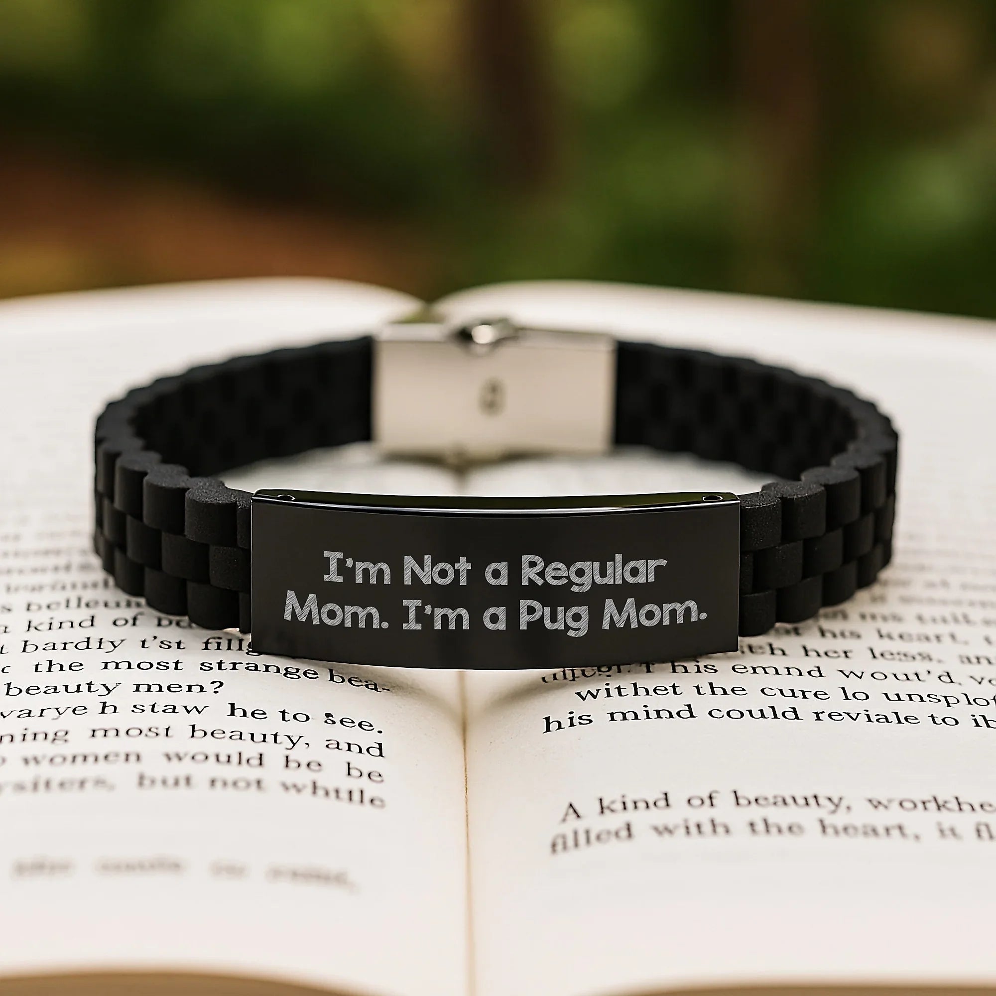 Funny Pug Mom Gifts, Pug Love Glide lock Clasp Bracelet, Christmas Unique Presents for Men Women Friends Family from Pug Lover