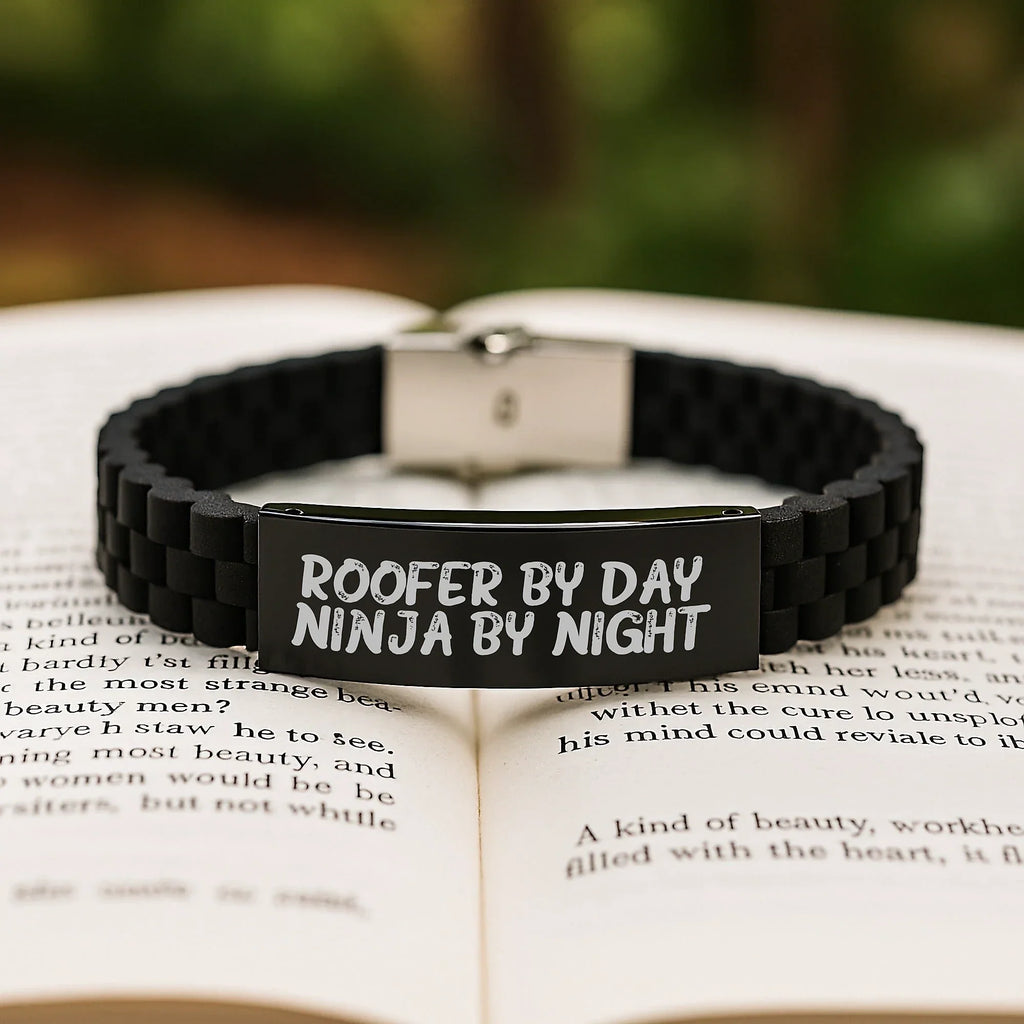 Funny Roofer Gifts by Day Ninja By Night Glide lock Clasp Bracelet for Men Graduation Unique Gifts from Friends