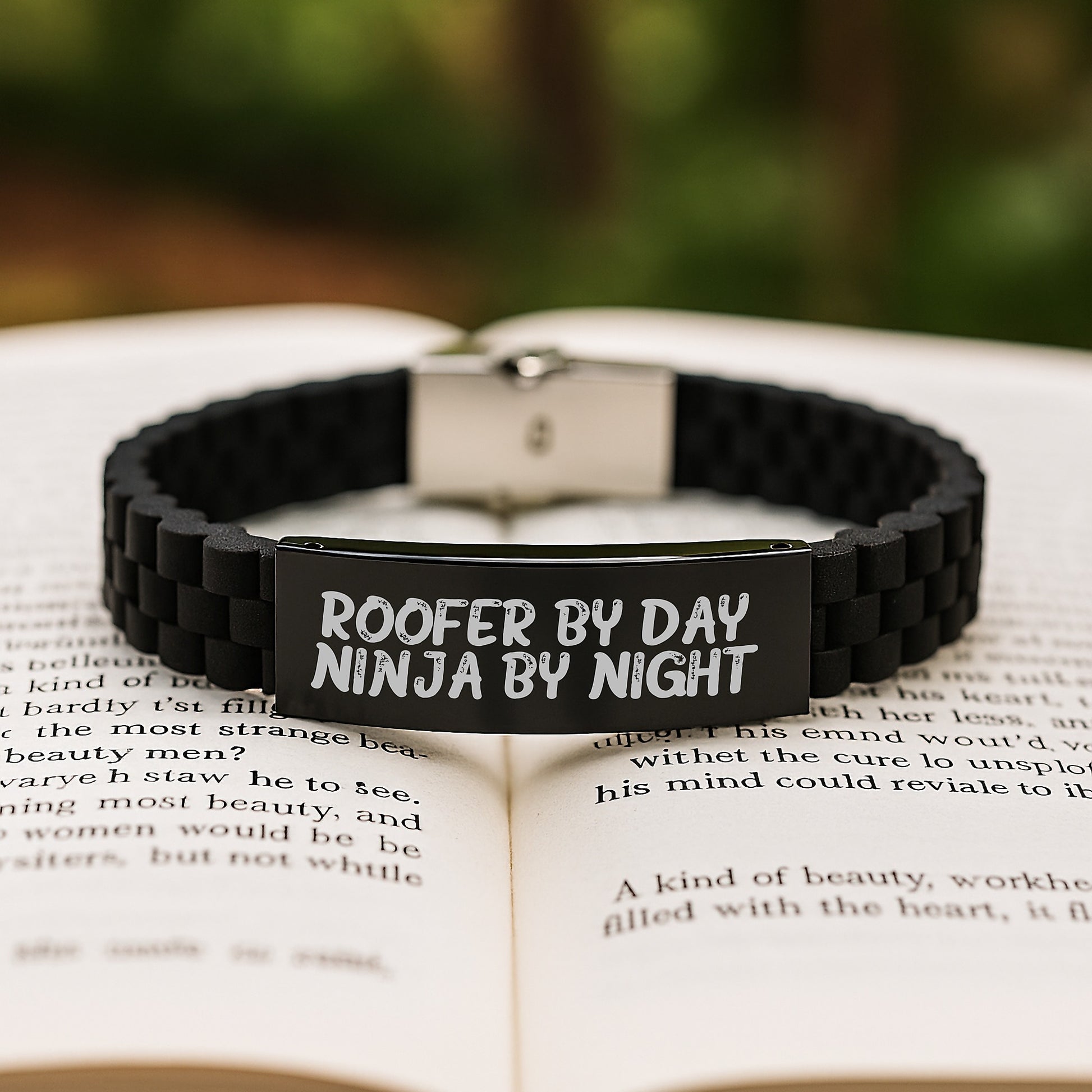 Funny Roofer Gifts by Day Ninja By Night Glide lock Clasp Bracelet for Men Graduation Unique Gifts from Friends - Image 2