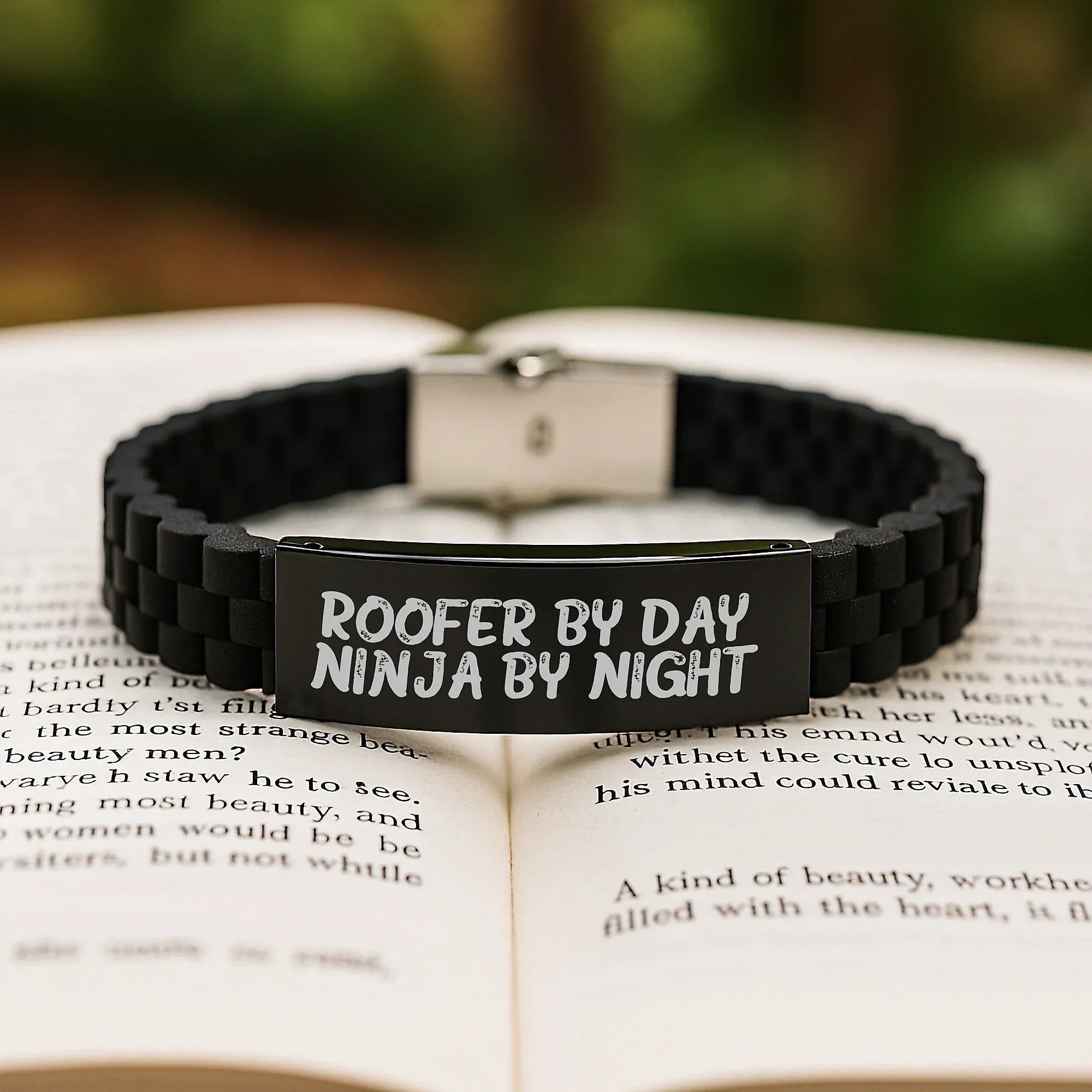Funny Roofer Gifts by Day Ninja By Night Glide lock Clasp Bracelet for Men Graduation Unique Gifts from Friends