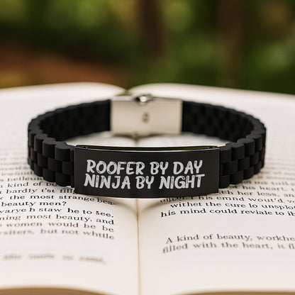 Funny Roofer Gifts by Day Ninja By Night Glide lock Clasp Bracelet for Men Graduation Unique Gifts from Friends - Image 2