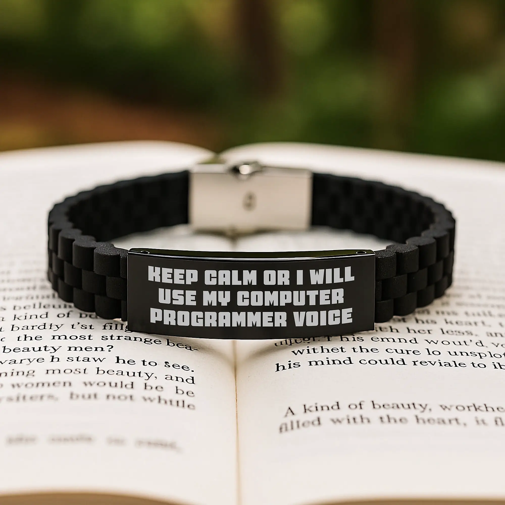 Funny Computer Programmer Gifts for Men, Glide lock Clasp Bracelet with Inspirational Quote, Birthday Unique Presents from Friends to Family - Image 2