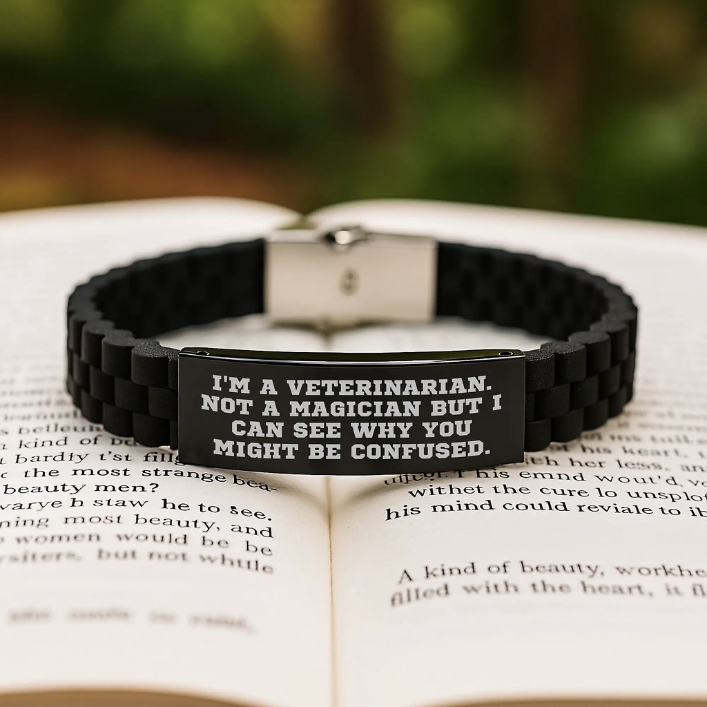 Funny Veterinarian Gifts for Men Women Friends from Family Glide lock Clasp Bracelet Graduation Unique Present - Image 2