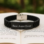 Funny Aunt Quotes Glide lock Clasp Bracelet Gifts for Aunt from Men Women Friends Family Valentine's Unique