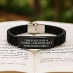Funny Stepsister Gifts from Family Members for Valentine's Unique Glide lock Clasp Bracelet with Quote - 'I Smile Because You Are My Stepsister, I Laugh Because There's Nothing You Can Do About It!' - Image 2