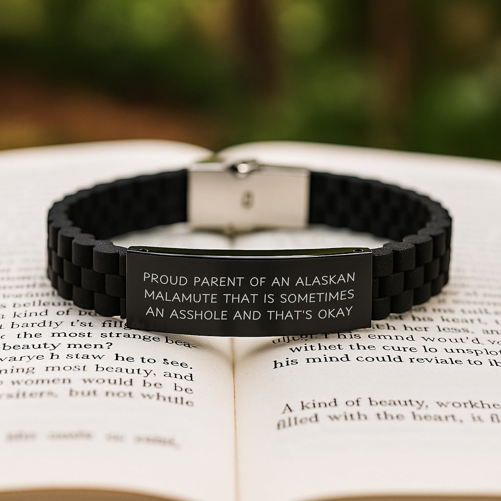 Christmas Gift for Her Humorous Alaskan Malamute Bracelet Present - Image 2