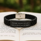 Funny Massage Therapist Gifts, Glide lock Clasp Bracelet for Men, Birthday Unique Gifts from Dad, 'Massage Therapist By Day, World's Best Dad By Night.'