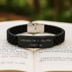 Washington Calling Gifts from Men to Women, Valentine's Unique Glide lock Clasp Bracelet, Inspirational Quote 'Washington Is Calling. I Must Go'
