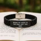Funny Nana Gifts for Her Graduation, Being My Nana Is The Only Gift You Need Glide lock Clasp Bracelet, Gifts from Men to Nana, Unique Nana Jewelry for Women - Image 2